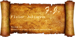Fixler Julianna névjegykártya